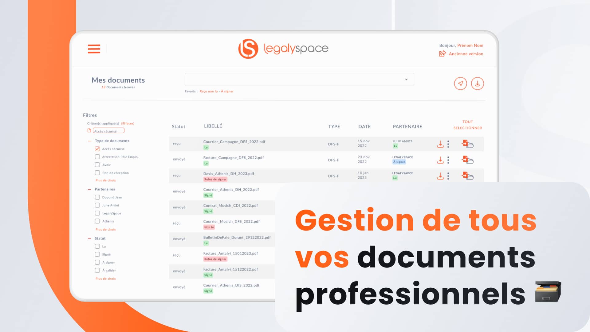 Echange sécurisé de documents dématérialisés